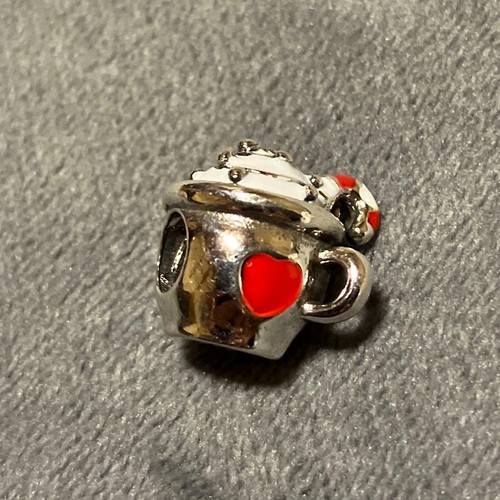 Pandora coffee cup heart charm - coffee,