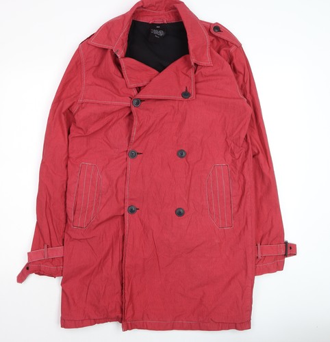 Topman men red cotton trench - red,