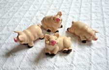 Set of 4 Miniature Resin PIG  Figurines / Ornaments Printers Tray Size