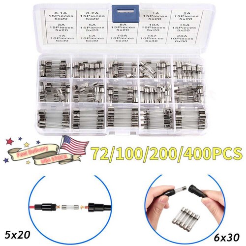 100 200pcs glass fuses - 72/100/200pcs,