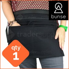 1 x BUNSE 6 Pocket Black Denim Market Trader Money Bag Cash Belt Pocket Pouch