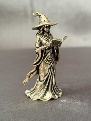 Witch with magic book solid - with,