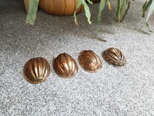 Vintage Copper Mold Oval Shell Fruit Etc X4 