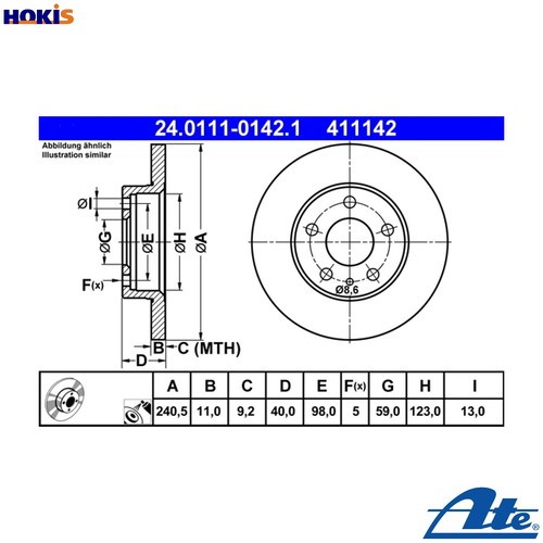 Brake disc 0111 0142 - disc, 24.0111-0142.1