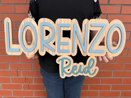 Personalised wooden name sign - wooden,