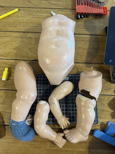 Antique doll body two - two, arms