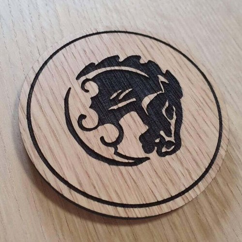 Laser cut wooden coaster