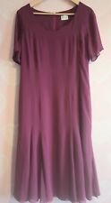 Roman Originals UK 12 Dark Pink Chiffon Midi Occasion Dress Mother Of The Bride 