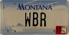 Vanity WBR license plate