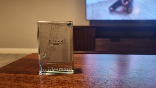Bridesmaid small glass block - small,