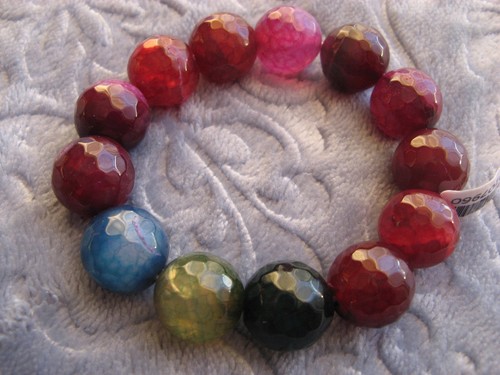 Faceted multi coloured agate - faceted,