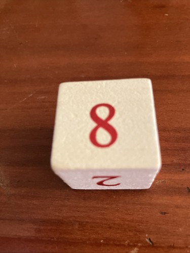 Large dice wood white red - large,