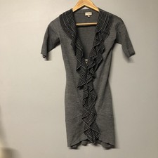 1) Karen Millen Grey Zip Through Dress/Cardigan. Size 1. Pit-Pit 14.5inch (6/8)