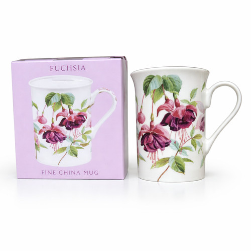 Fuchsia mugs flower fine china - fuchsia,