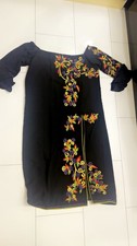 Black embroidered suit with