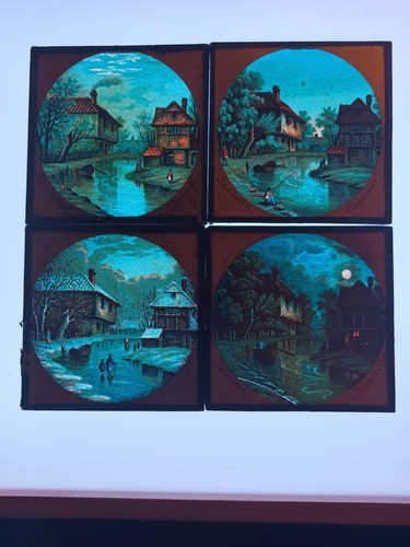 Four magic lantern slides - four, in