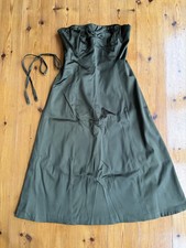 Coast Satin Green Strapless A-Line Dress Size 10 Evening Formal Occassion