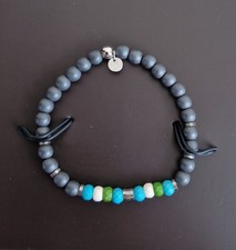 Tateossian Hematite and White Howlite Stainless Steel Bracelet