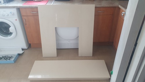 Marble back panel and - marble, hearth