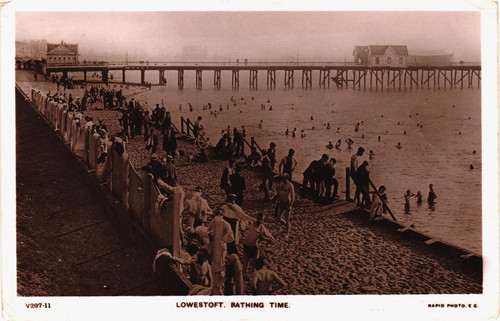 Lowestoft bathing time pier - bathing, &