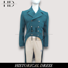 Men's Regency Tailcoat Jacket Green 18th Century Historical Reenactment Coat