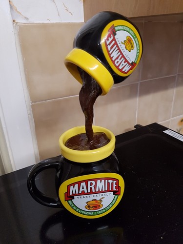 Marmite mug floating - marmite,