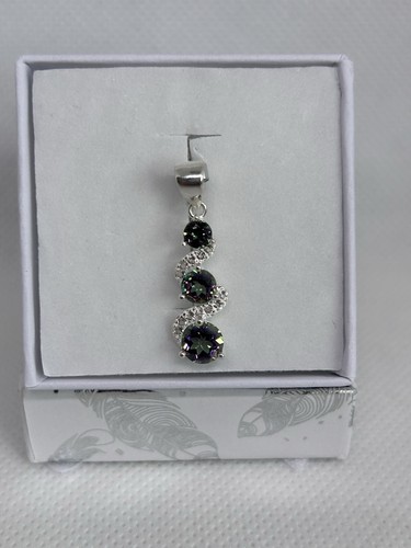 Mystic topaz pendant - pendant, in