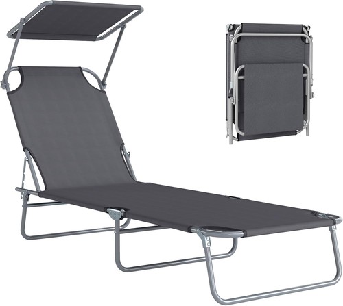 Folding sun lounger with - folding,