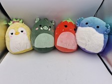 Squishmallows Bundle Pineapple Penguin Boar Strawberry Crab 7.5" Plush Set of 4