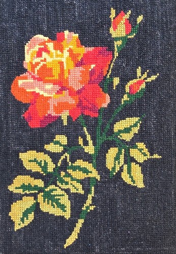 Vintage completed floral - vintage, rose