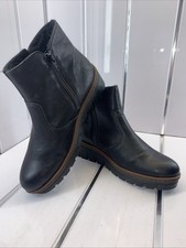 Ladies Rieker Wedge Ankle Boots Size 5, Faux Fur Lined , Very Comfortable