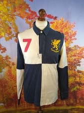 Jack Wills long sleeve blue white 100% cotton Rugby Shirt. UK men's size Small