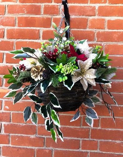 Christmas hanging basket with - hanging,