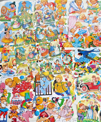 Decoupage lithograph vintage - decoupage,