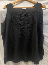 Feminella Black Vest Top Size
