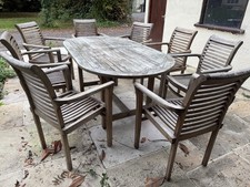 Solid Teak 8 Seater Garden Dining Set – Table & Chairs Outdoor Patio Furniture