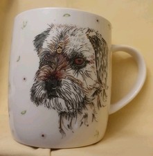 Doodleicious Art Mug Border Terrier Dog Fine China with Gold Detail