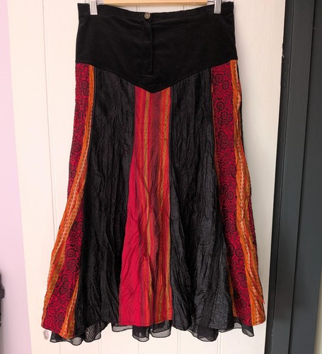 Apanage midi skirt black red - black,