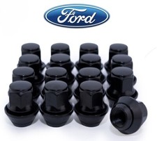 16 X FORD WHEEL NUTS Black ALLOY FIESTA MK5 MK6 MK7 MK8 M12 X 1.5 19MM OEM STYLE