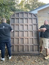 SOLID OAK CASTLE MANOR DOOR ARCHED OLD PERIOD WOOD ANTIQUE RECLAIMED IRON RARE