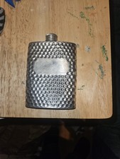 Vintage English Pewter Hip Flask 3oz Made In Sheffield Used See Description