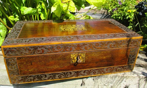Antique campaign writing slope - campaign,