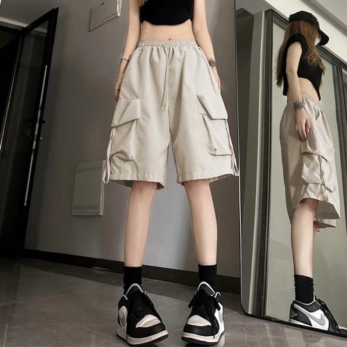 High waist cargo shorts - waist,