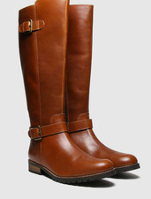 Red Or Dead Rod Radley Ladies Knee Boots Brown Leather Size 4 / 37