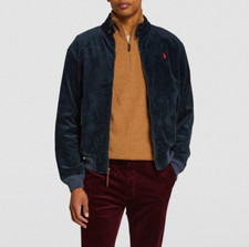 Ralph Lauren Polo Men's Navy Corduroy Jacket Medium Plaid Lining Red Pony £319