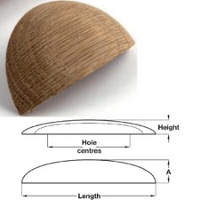 Hafele Wilton Wooden Cup Pull Door Handle, Knob, Unfinished Oak Wood, 32mm-160mm