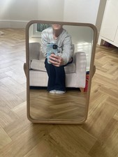 IKEA Ikornnes Vanity Table/ Mirror Bentwood Ash 42cm X 27cm Pivot Stand Used