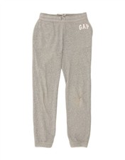 GAP Girls Graphic Tracksuit Trousers Joggers 9-10 Years Large  Grey Cotton LH05