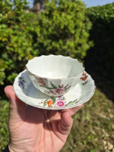 Antique worcester fluted tea - worcester,