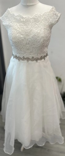Ivory tea length tulle wedding - tea,